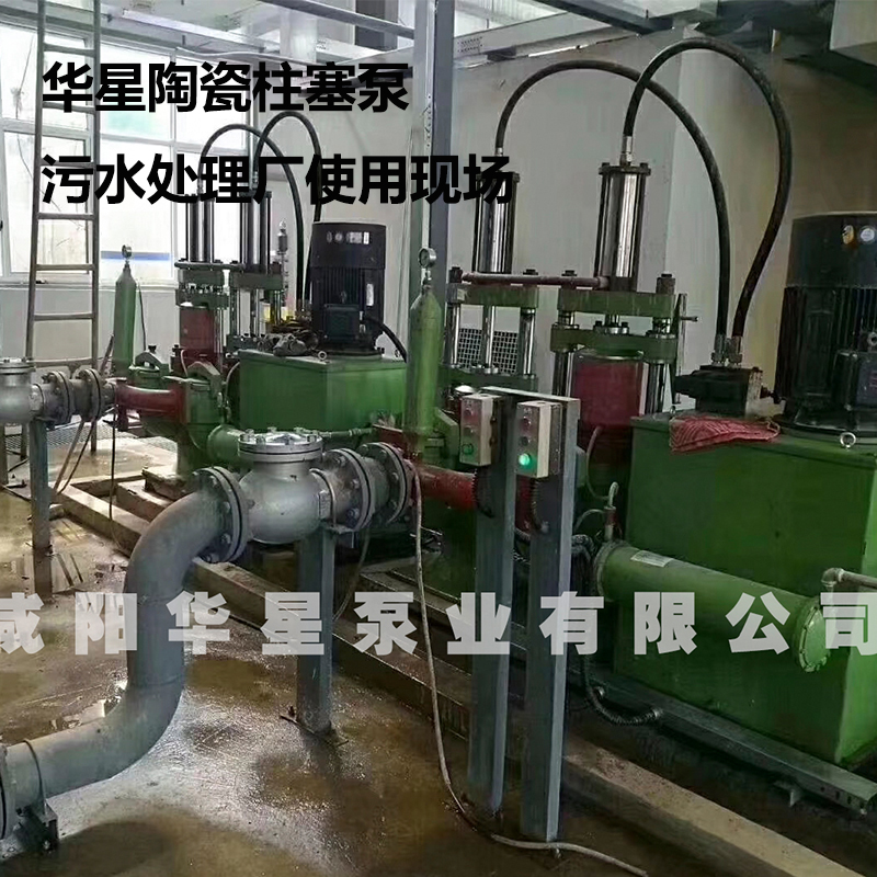 华星陶瓷柱塞泵污水处理广使用现场